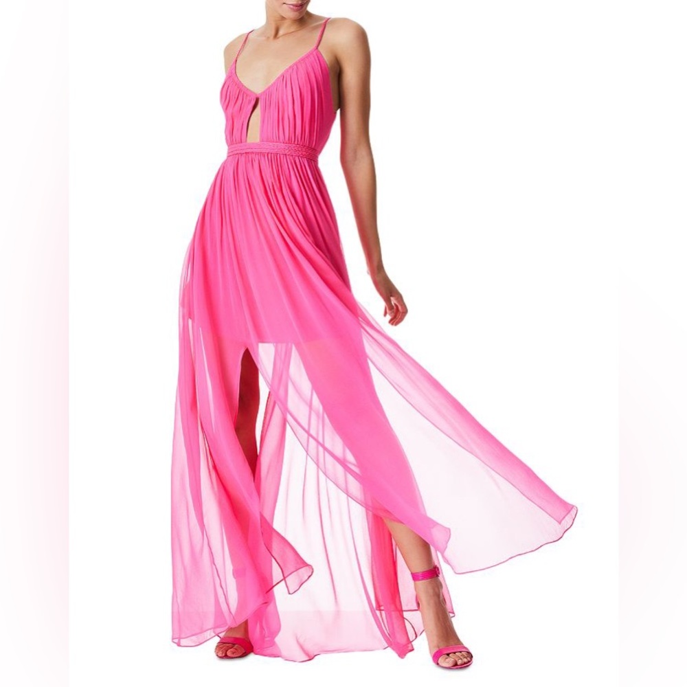 NWT Alice + Olivia Tamar Silk Cutout Maxi Dress